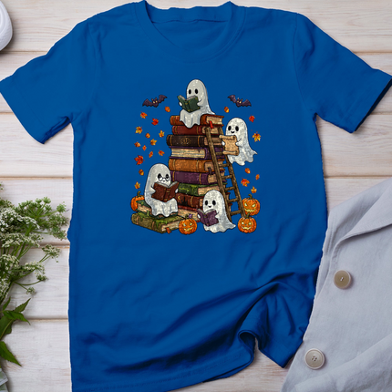 Cute Ghost Reading Book Lovers Halloween Autumn Fall T-Shirt