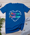 Nurse Practitioner Heart Word Cloud Watercolor Rainbow T-Shirt