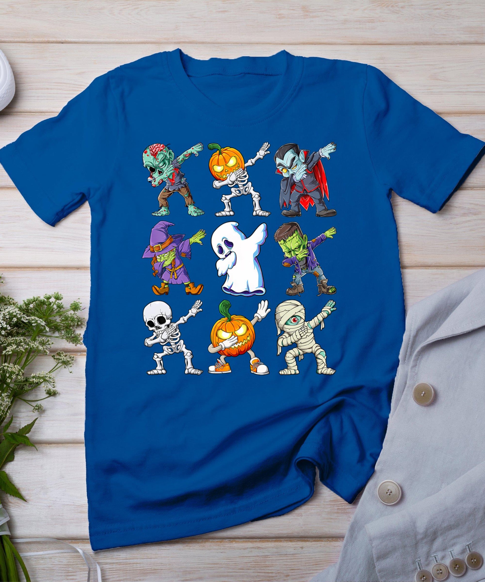 Dabbing Halloween Boys Skeleton Zombie Scary Pumpkin Mummy T-Shirt