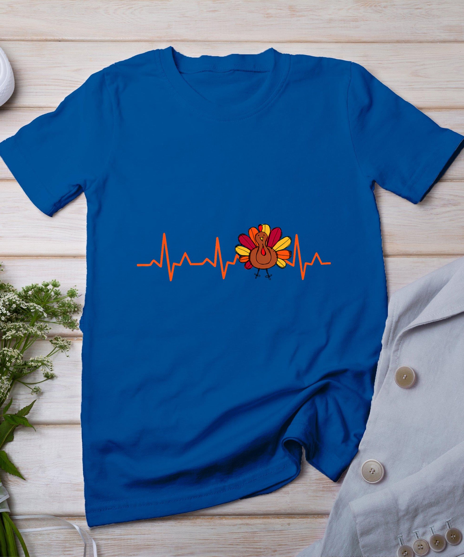 Ekg Heartbeat Turkey Nurse Nursing School Fall Thanksgiving T-Shirt