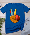 Turkey Peace Hand Sign Thanksgiving Thankful Women Kids Girl T-Shirt