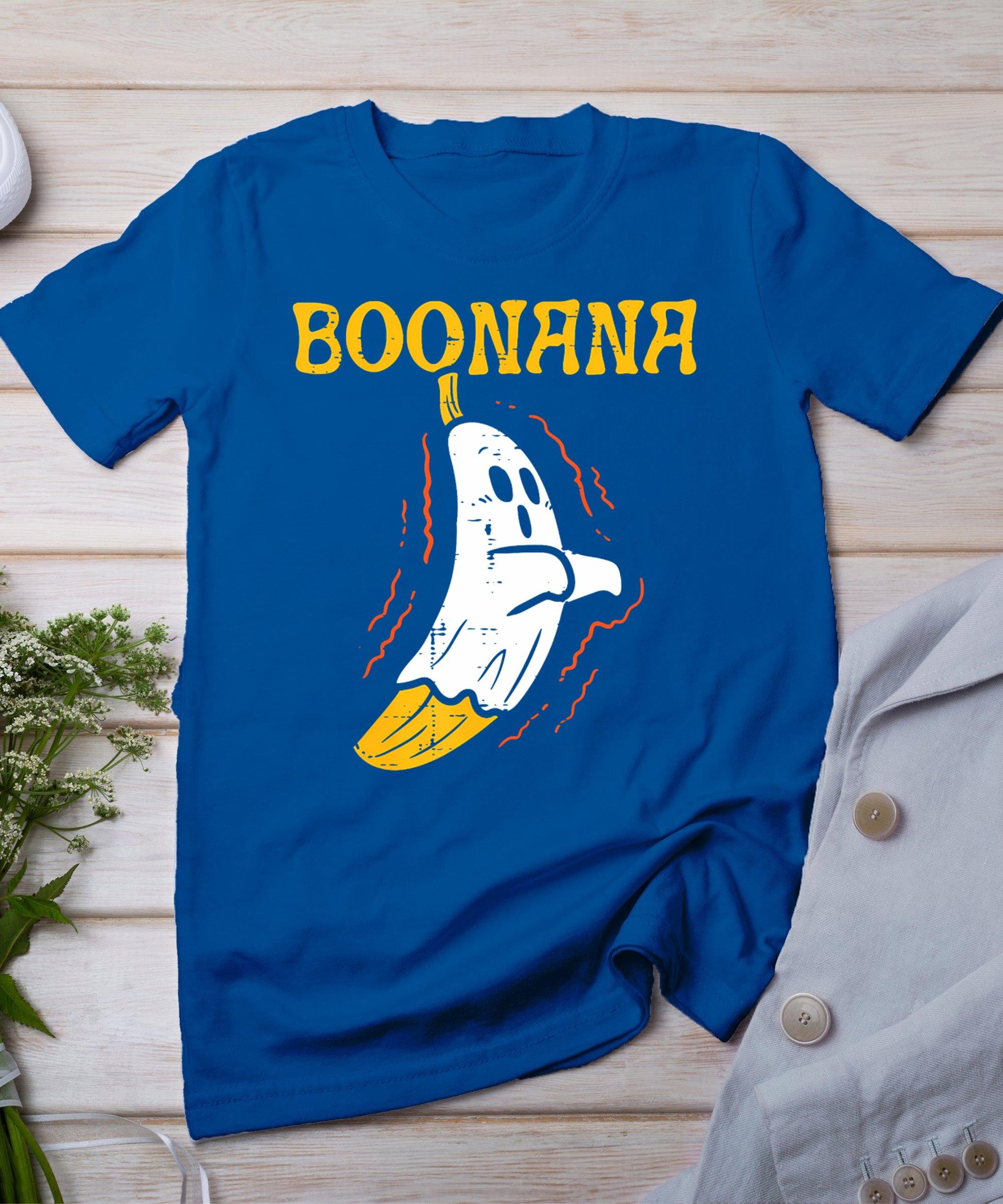 Boonana Cute Ghost Banana Halloween Men Women Kids T-Shirt