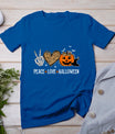 Peace Love Halloween Happy Halloween Pumpkin Leopard Heart T-Shirt