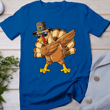 Dabbing Turkey Thanksgiving Day Pilgrim Boys Girls Funny Dab T-Shirt