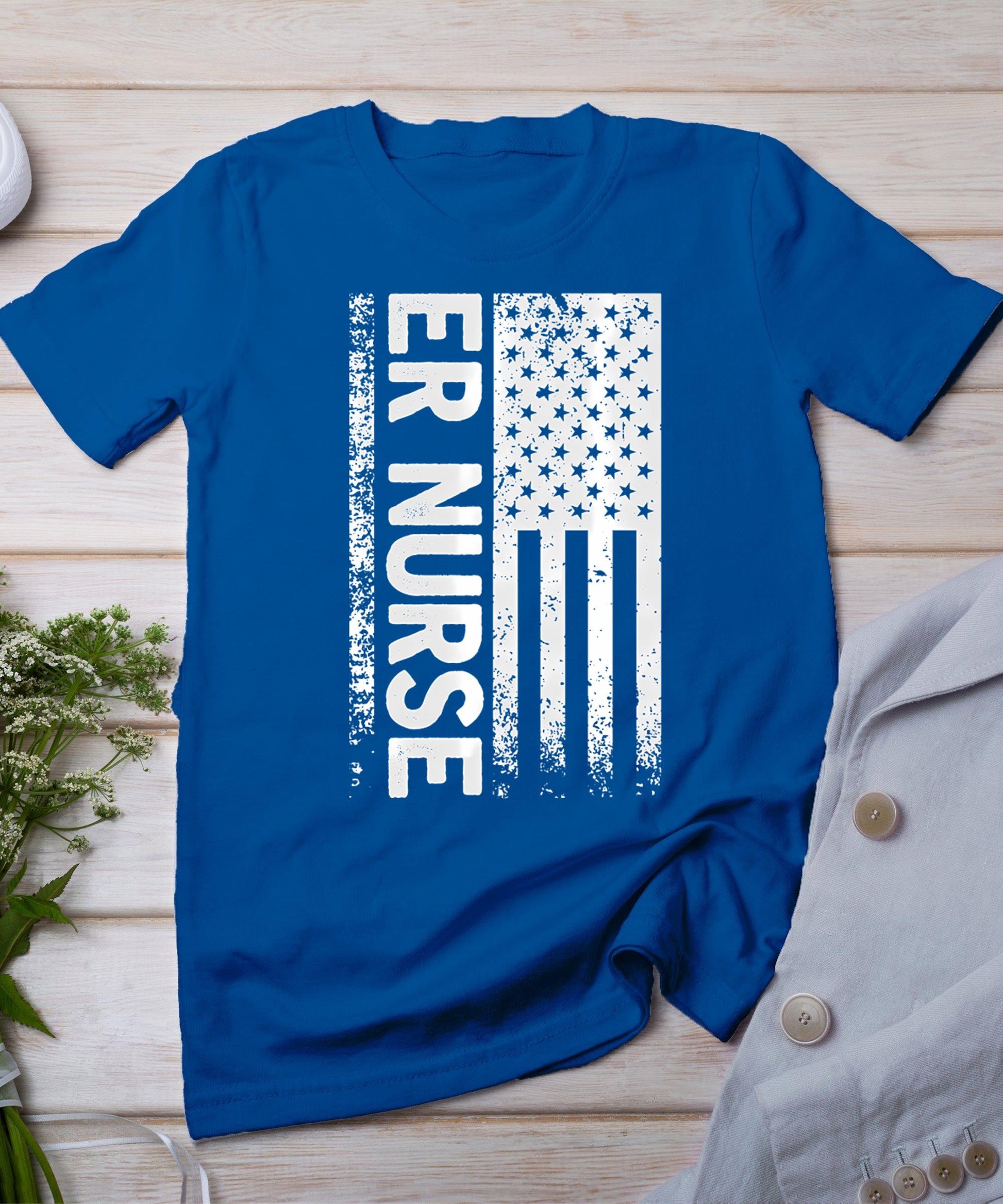 Er Nurse Distressed American Flag Emergency Room Rn Gift T-Shirt