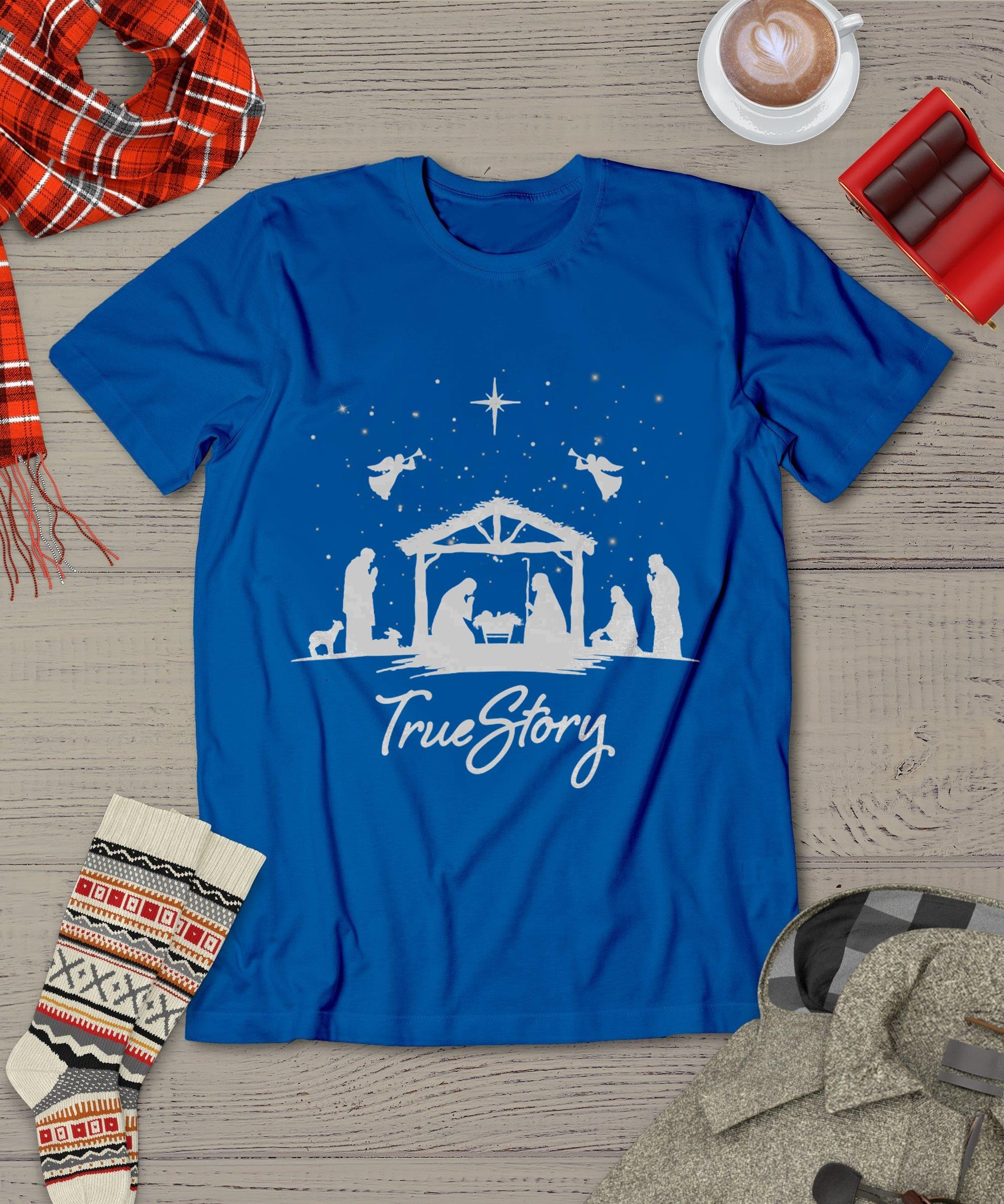 True Story Christmas Nativity Jesus Christian Men Women Kids T-Shirt