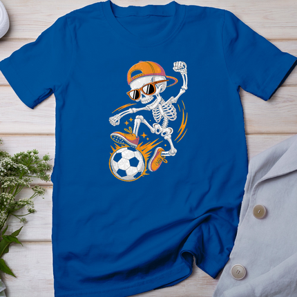 Halloween Skeleton Funny Soccer Shirt for Teens Boys Men T-Shirt