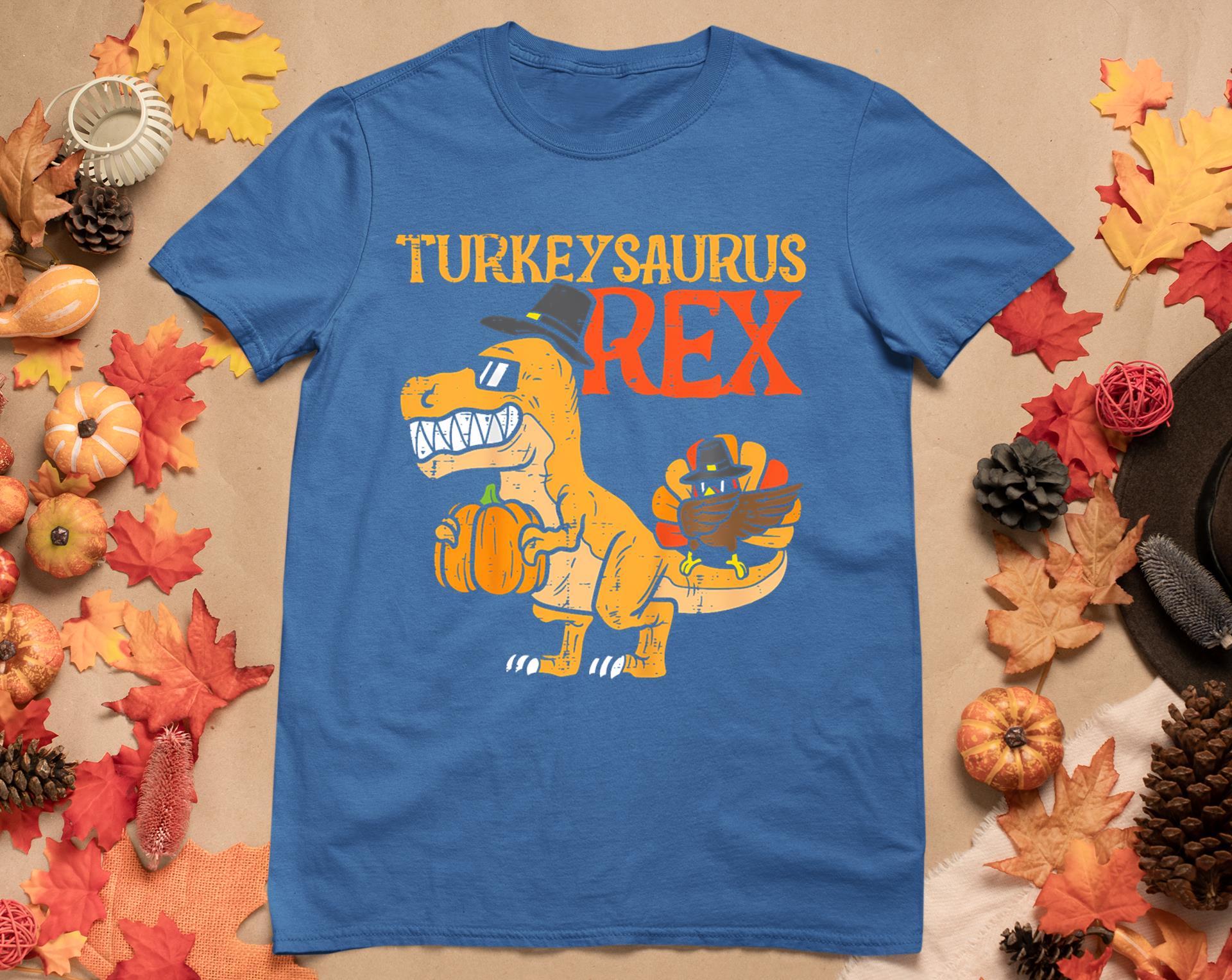 Turkeysaurus Rex Dab Turkey Dino Toddler Boys Thanksgiving T-Shirt