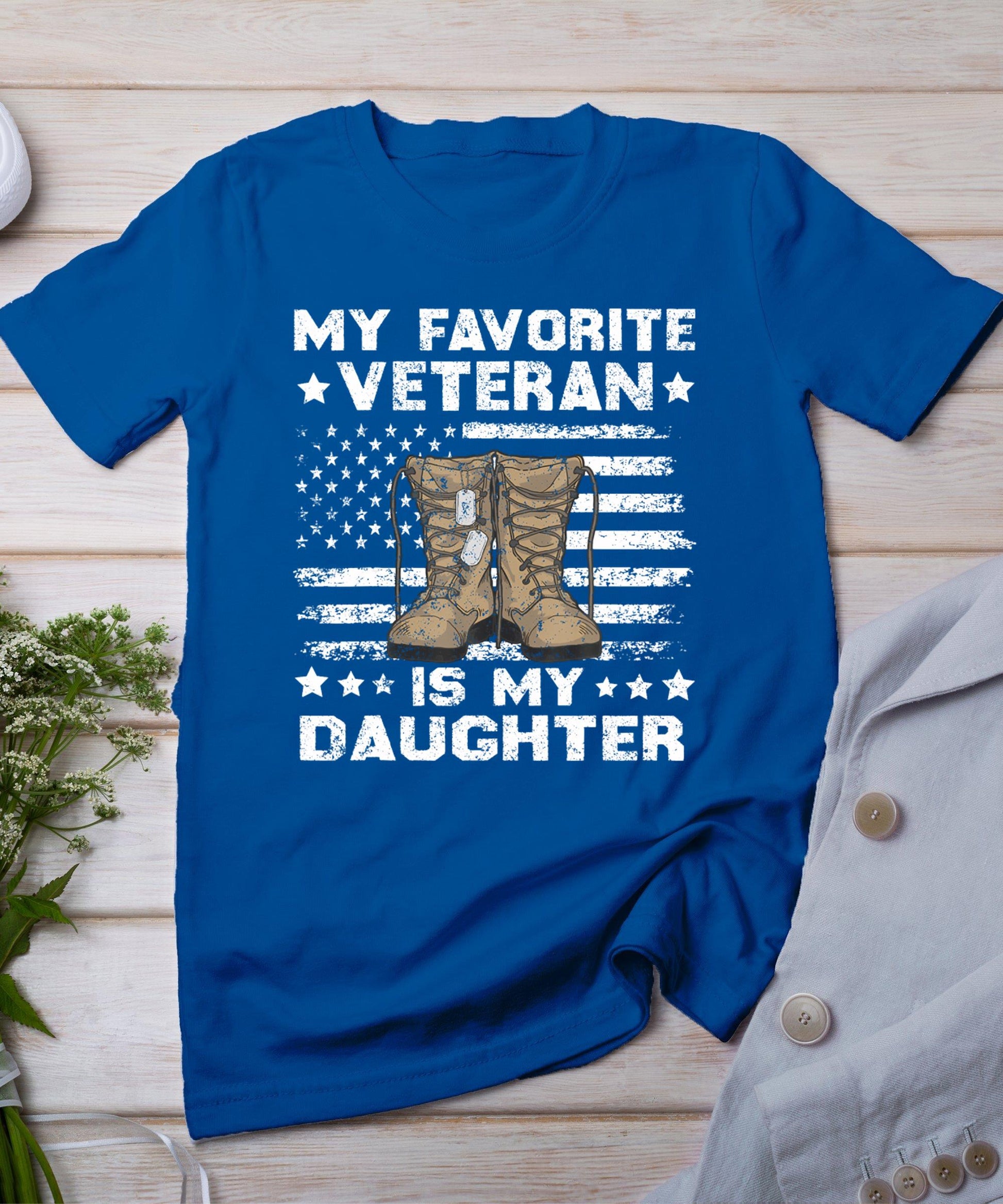 Veterans Day My Favorite Veteran Is My Daughter For Kids T-Shirt