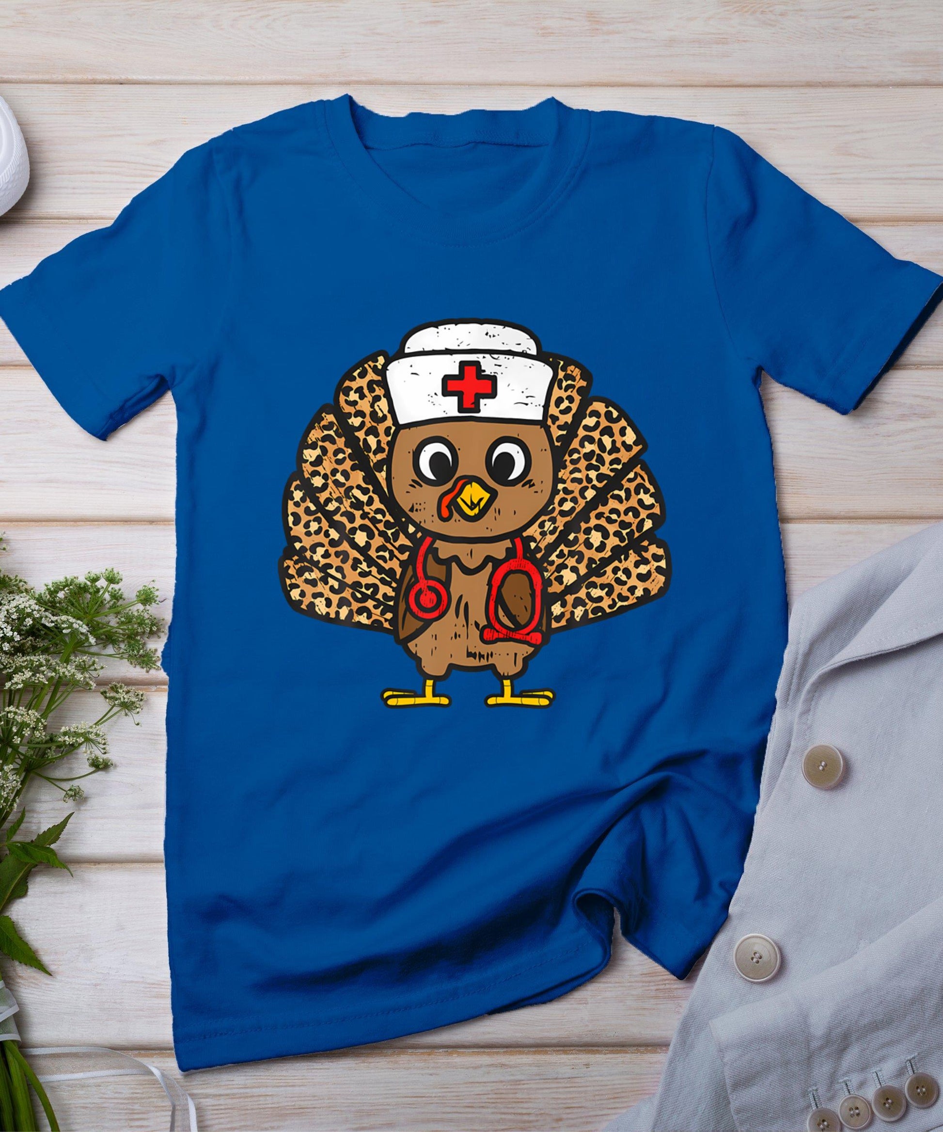 Turkey Nurse Stethoscope Thanksgiving Nurse Turkey Autumn T-Shirt