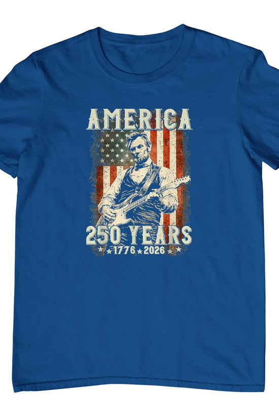 Vintage Abraham Lincoln Abe Lincoln Playing Guitar 250 Years T-Shirt