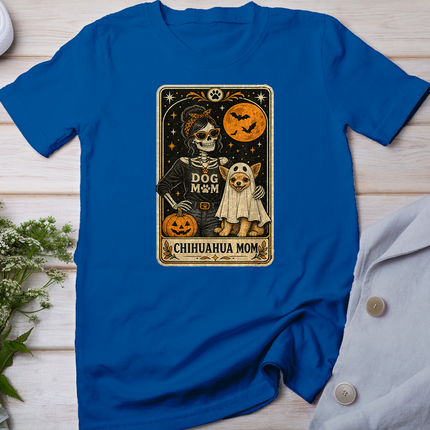 Chihuahua Mom Halloween Skeleton Dog Mom Tarot Card Women T-Shirt