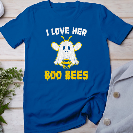 Funny I Love Her Boo Bees Couples Halloween Costume Men T-Shirt
