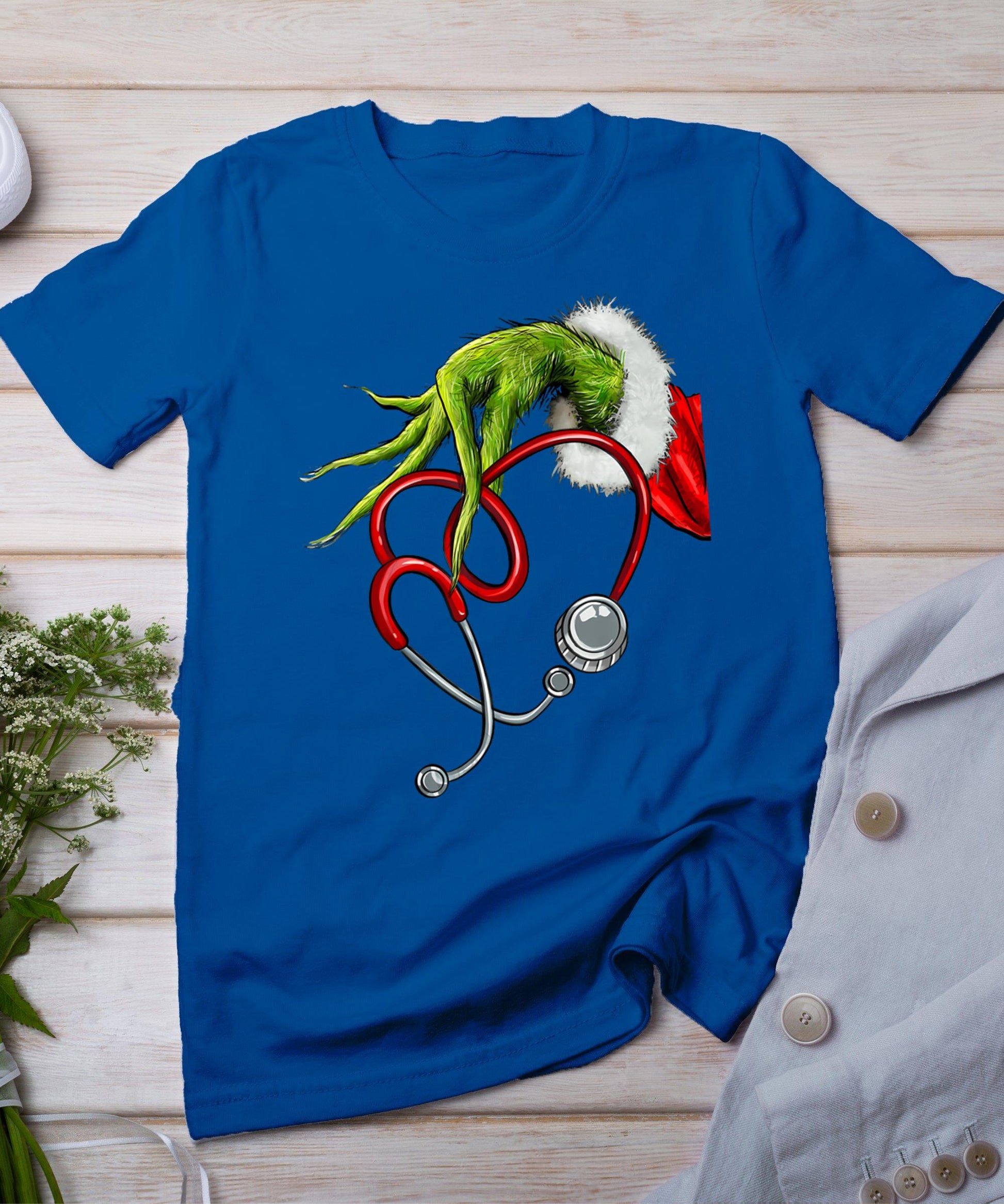 Nurse Funny Merry Christmas Stethoscope Nursing Xmas Pajamas T-Shirt