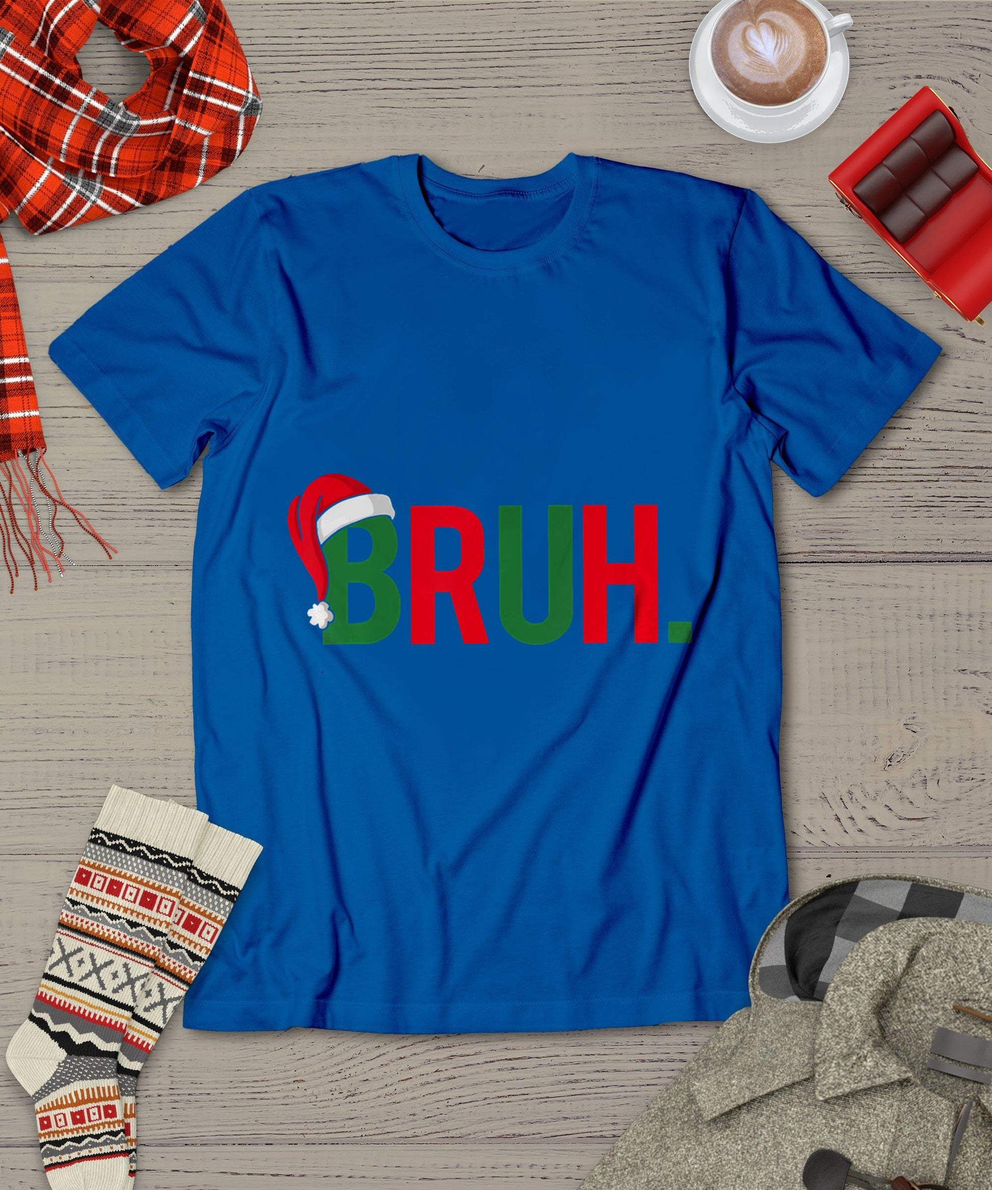 Bruh Meme Funny Saying Bro Greeting Teens Boys Men Christmas T-Shirt