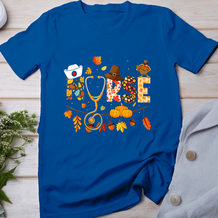 Nurse Thanksgiving Shirt Health Worker Nursing Fall Turkey T-Shirt