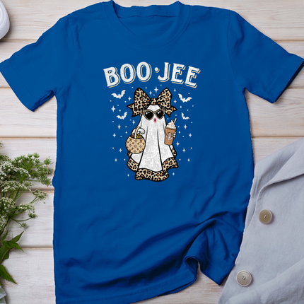 Boo-JEE Ghost Coffee Leopard Retro Cute Halloween T-Shirt