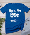 Matching Halloween Pajama Couples Shes My Boo Skull Face T-Shirt