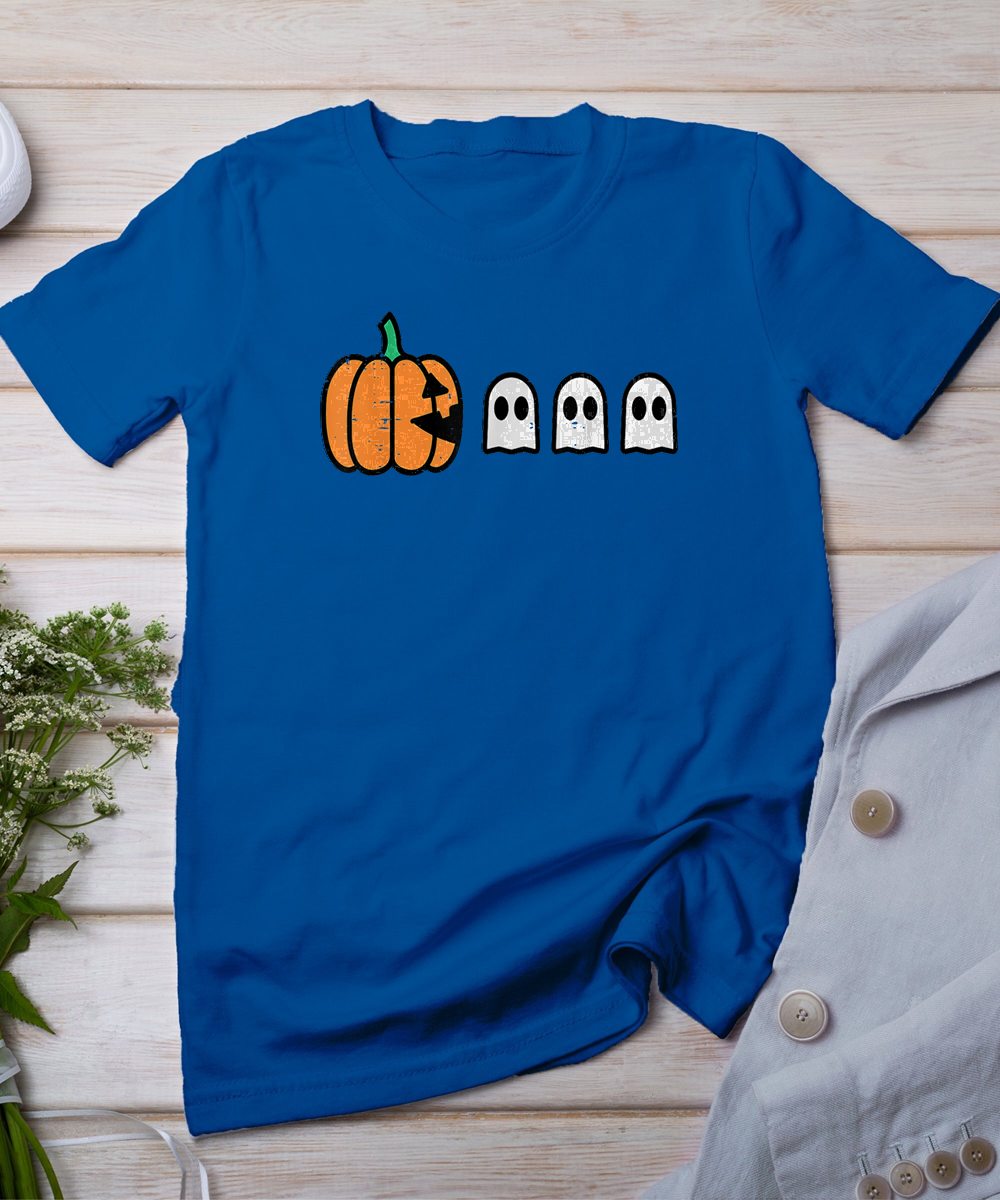 Halloween Gamer Pumpkin Eating Ghost Costume Men Boys Kids T-Shirt