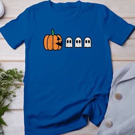 Halloween Gamer Pumpkin Eating Ghost Costume Men Boys Kids T-Shirt