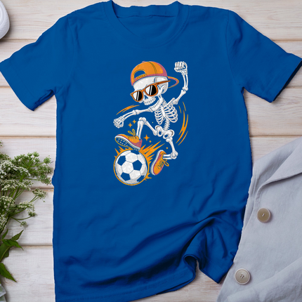 Halloween Skeleton Funny Soccer Shirt for Teens Boys Men T-Shirt