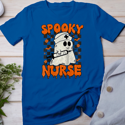 Groovy Spooky Nurse Retro Halloween Nurse Fall Scrub Funny Halloween T-Shirt
