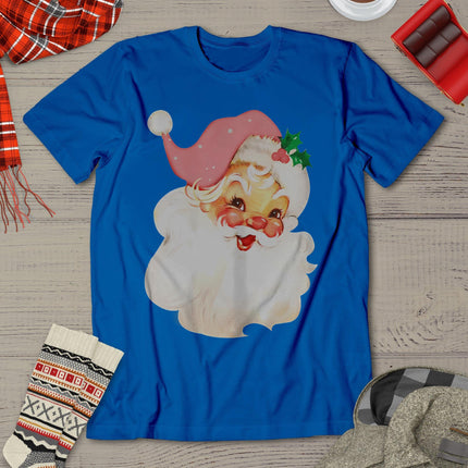 Pink Santa For Girls Christmas Retro Holiday Vintage T-Shirt