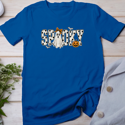 Retro Spooky Season Ghost Polka Dot Halloween Design T-Shirt