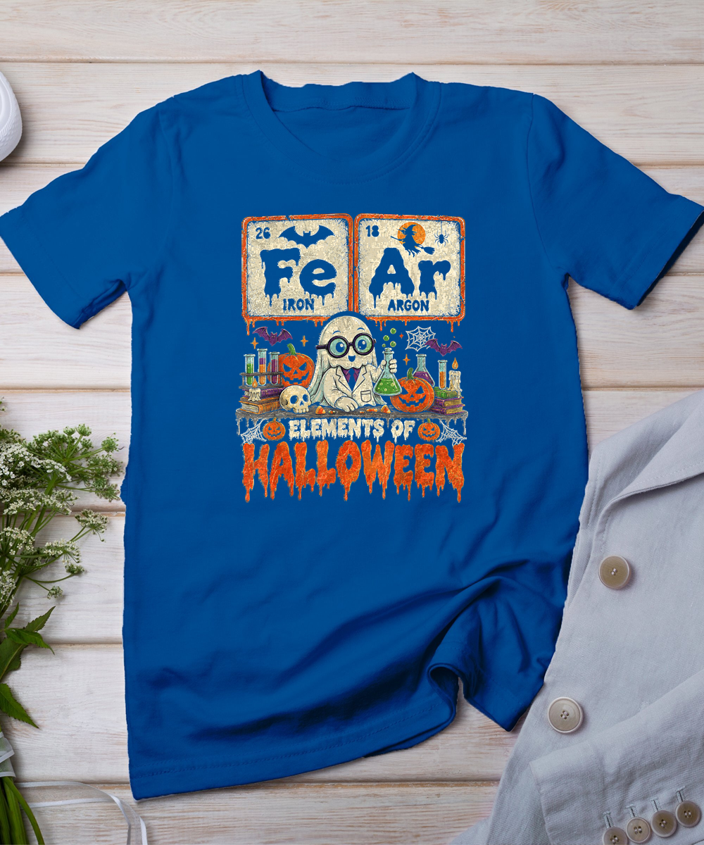 Elements of Halloween Fear Periodically Ghost Chemistry Pun T-Shirt