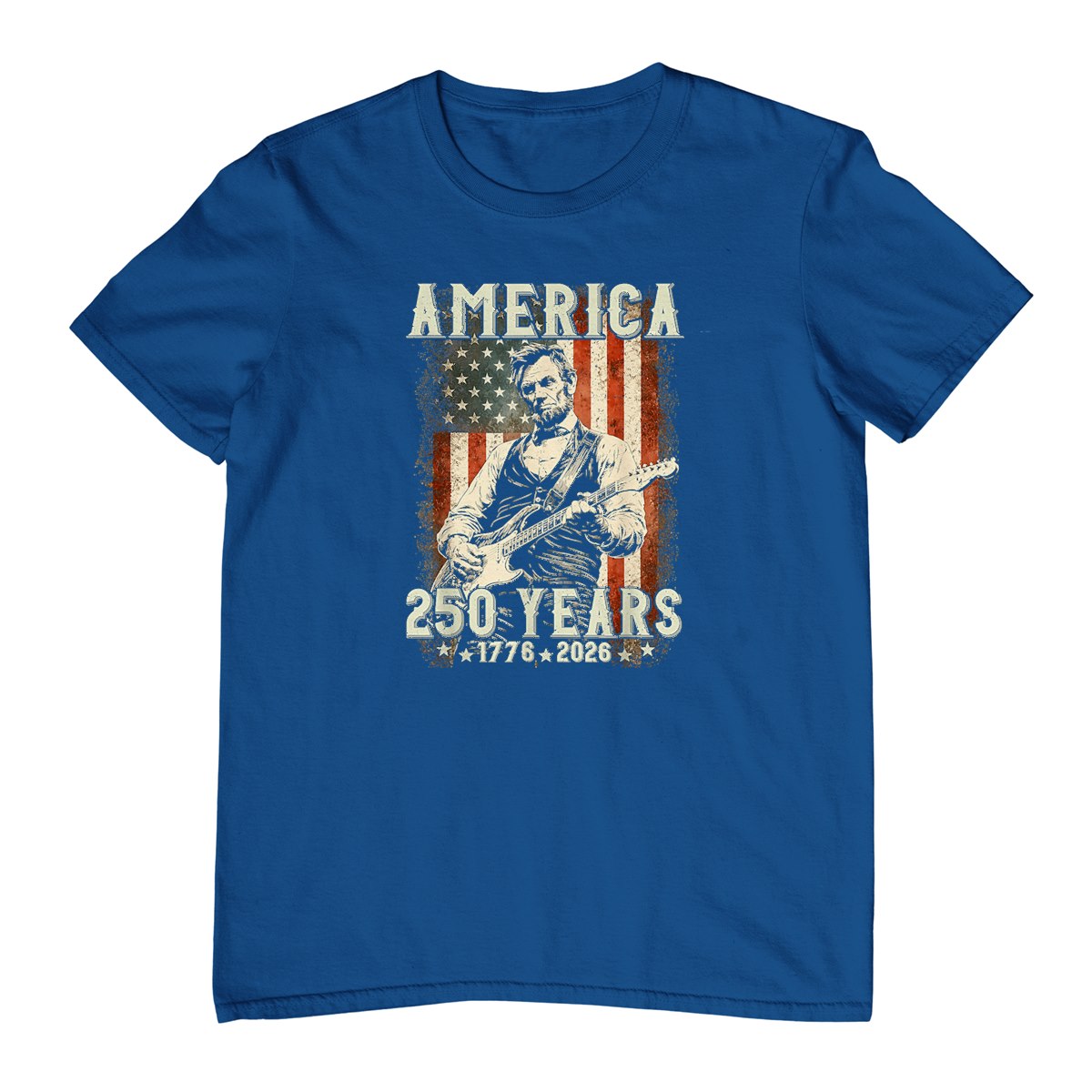 Vintage Abraham Lincoln Abe Lincoln Playing Guitar 250 Years T-Shirt