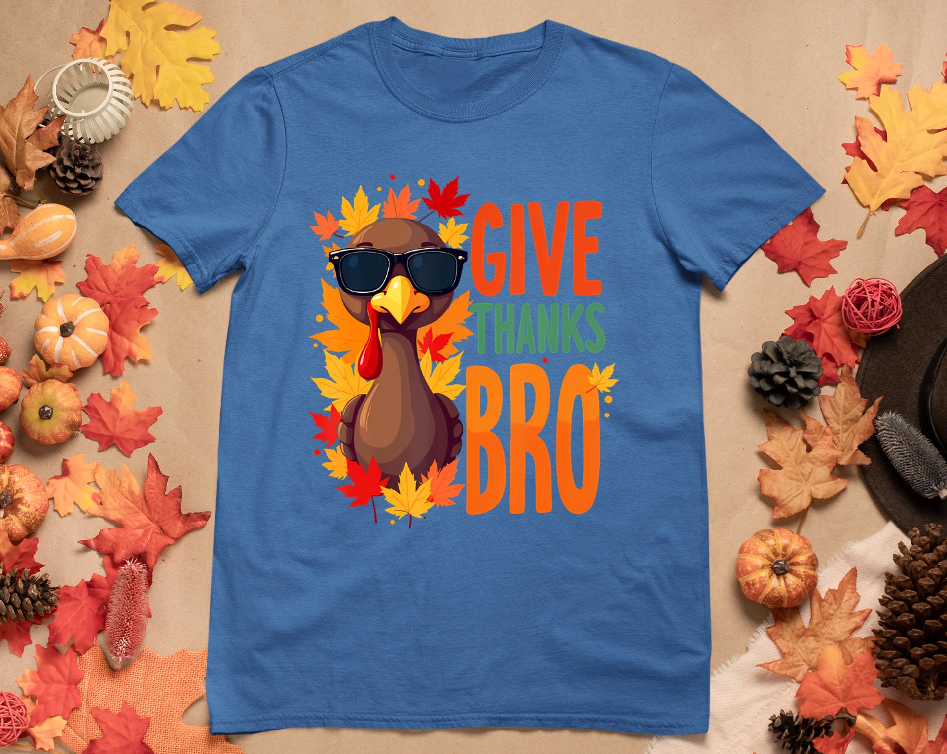 Give Thanks Bro Cute Turkey Toddler Thankful Thanksgiving T-Shirt