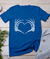 Skeleton Hands Heart Sign Retro Halloween Costume Women Girl T-Shirt