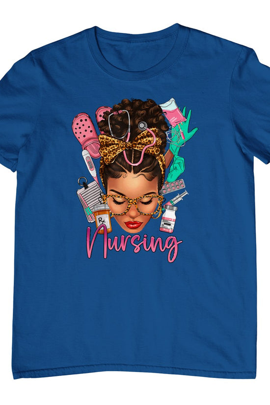 Black Melanin Nurse Black History Month Afro Hair T-Shirt