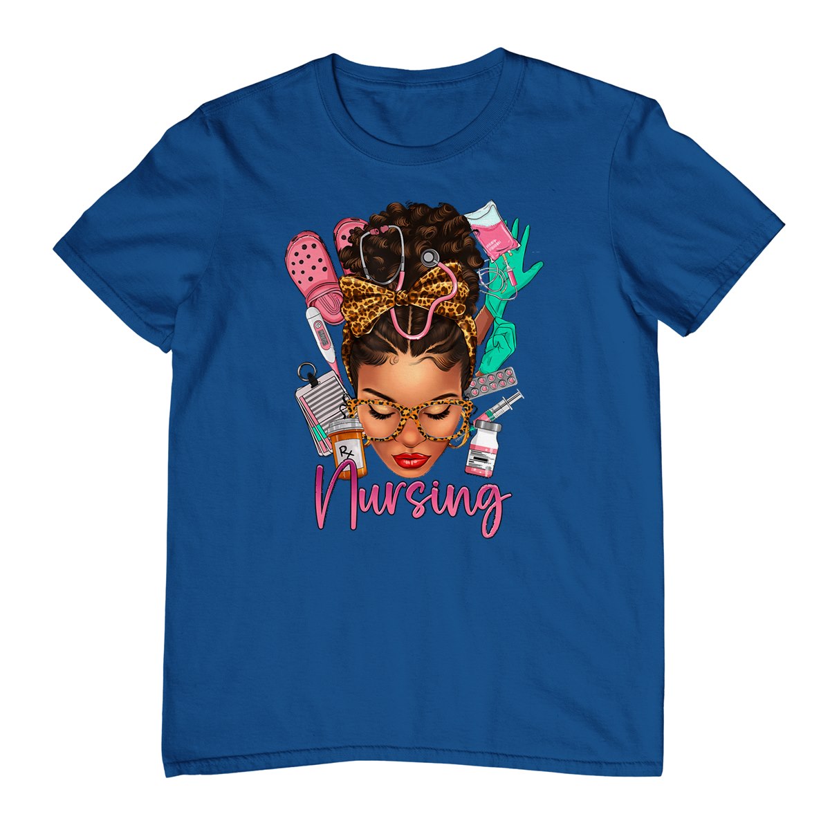 Black Melanin Nurse Black History Month Afro Hair T-Shirt