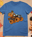 Thanksgiving Turkey Riding Monster Truck Boys Kids T-Shirt