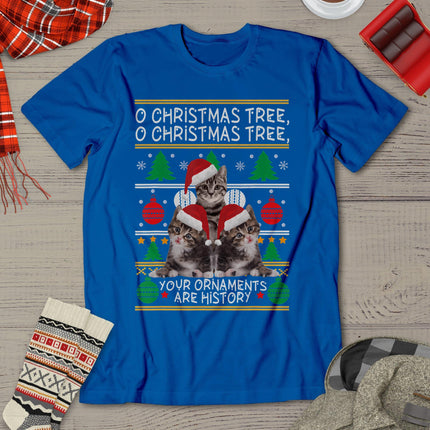 Cats Christmas Shirt Funny Ornaments Pajama Family Gift Tee T-Shirt