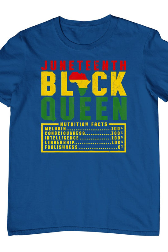 Juneteenth Women's Black Queen Nutrition Melanin Black Pride T-Shirt