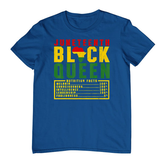 Juneteenth Women's Black Queen Nutrition Melanin Black Pride T-Shirt