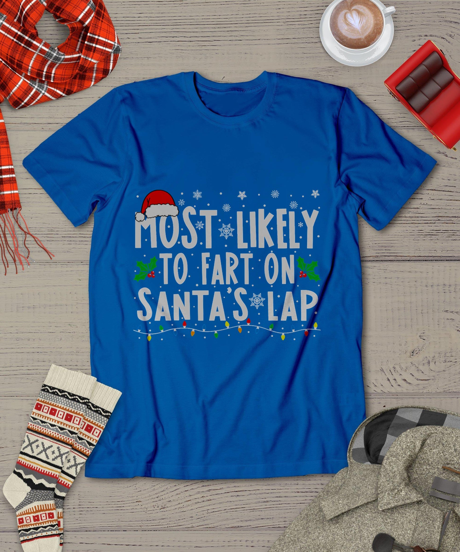 Most Likely To Fart On Santa's Lap Family Matching Christmas T-Shirt