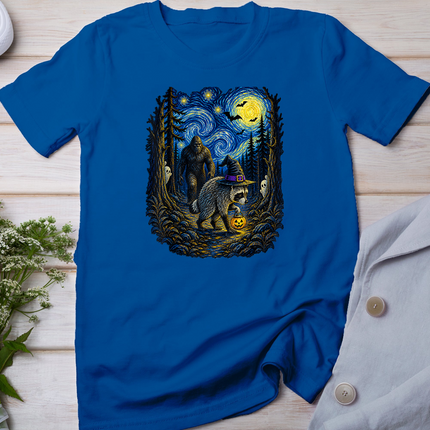 Jimothy Raccoon Bigfoot Boo Pumpkin Van Gogh Halloween T-Shirt