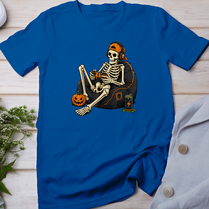 Funny Halloween Skeleton Gamer Video Gaming Mens Boys Kids T-Shirt