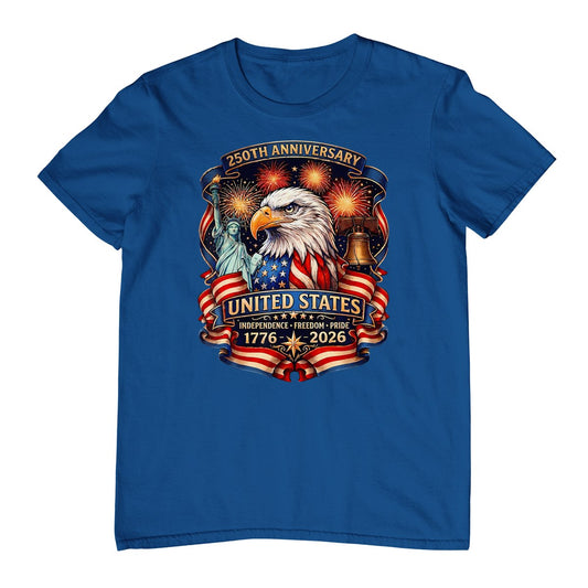 1776-2026 Eagle 250 Years Of Freedom Patriot American T-Shirt