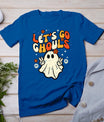 Halloween Lets Go Ghouls Ghost Retro Women Girl Kids T-Shirt