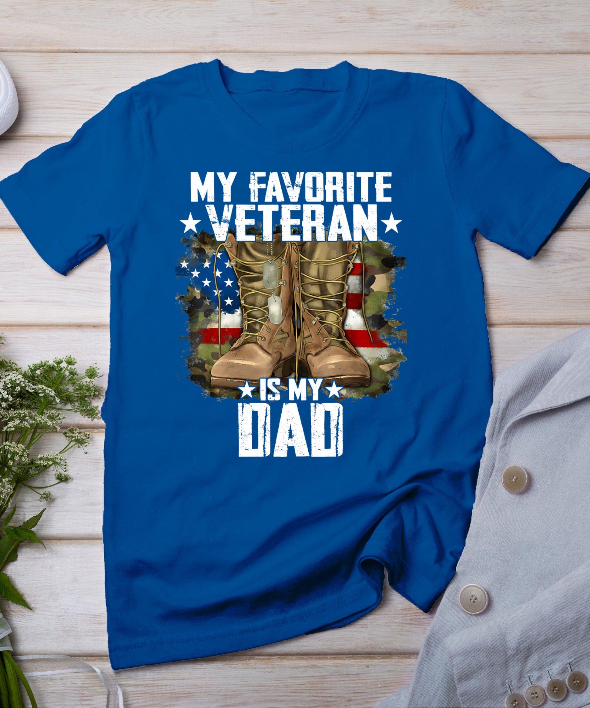 Father Veterans Day My Favorite Veteran Is My Dad For Kids T-Shirt