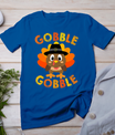 Cute Gobble Gobble Turkey Pilgrim Little Boys Thanksgiving T-Shirt