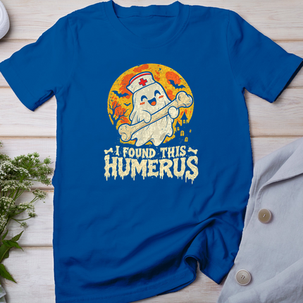 I Found This Humerus Spooky Ghost Halloween Scrub Top Women T-Shirt