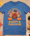 Thankful Grateful Blessed Turkey Women Happy Thanksgiving T-Shirt