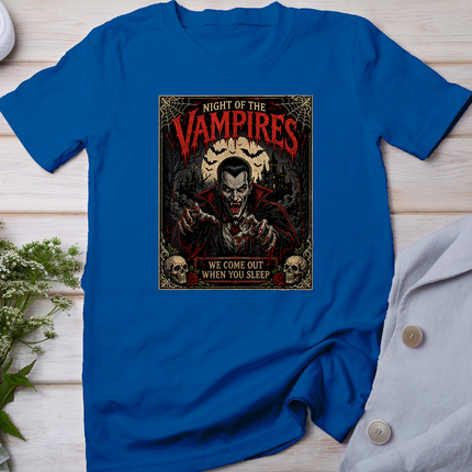 Night of the Vampires We Come Out When You Sleep Halloween T-Shirt