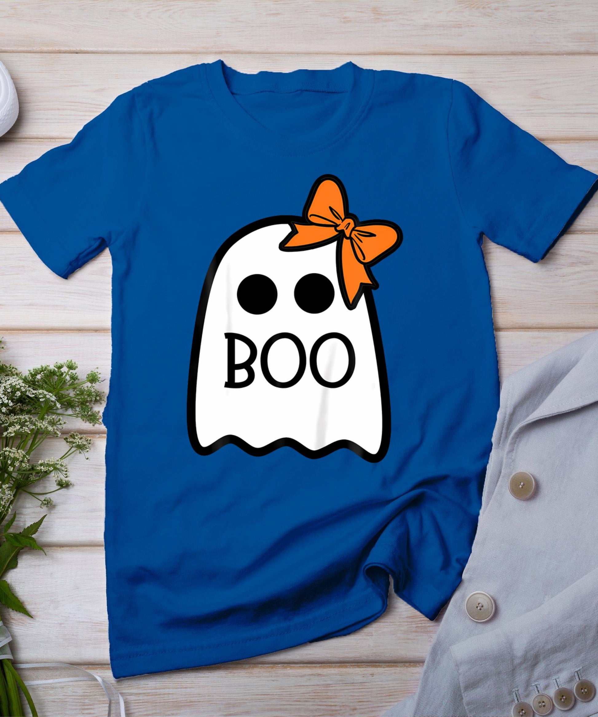 Toddler Ghost With Bow Boo Girls Halloween T-Shirt