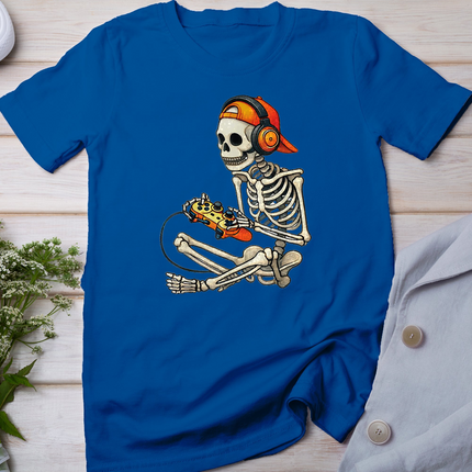 Halloween Skeleton Gamer Video Gaming Boys Men Kids Tees T-Shirt